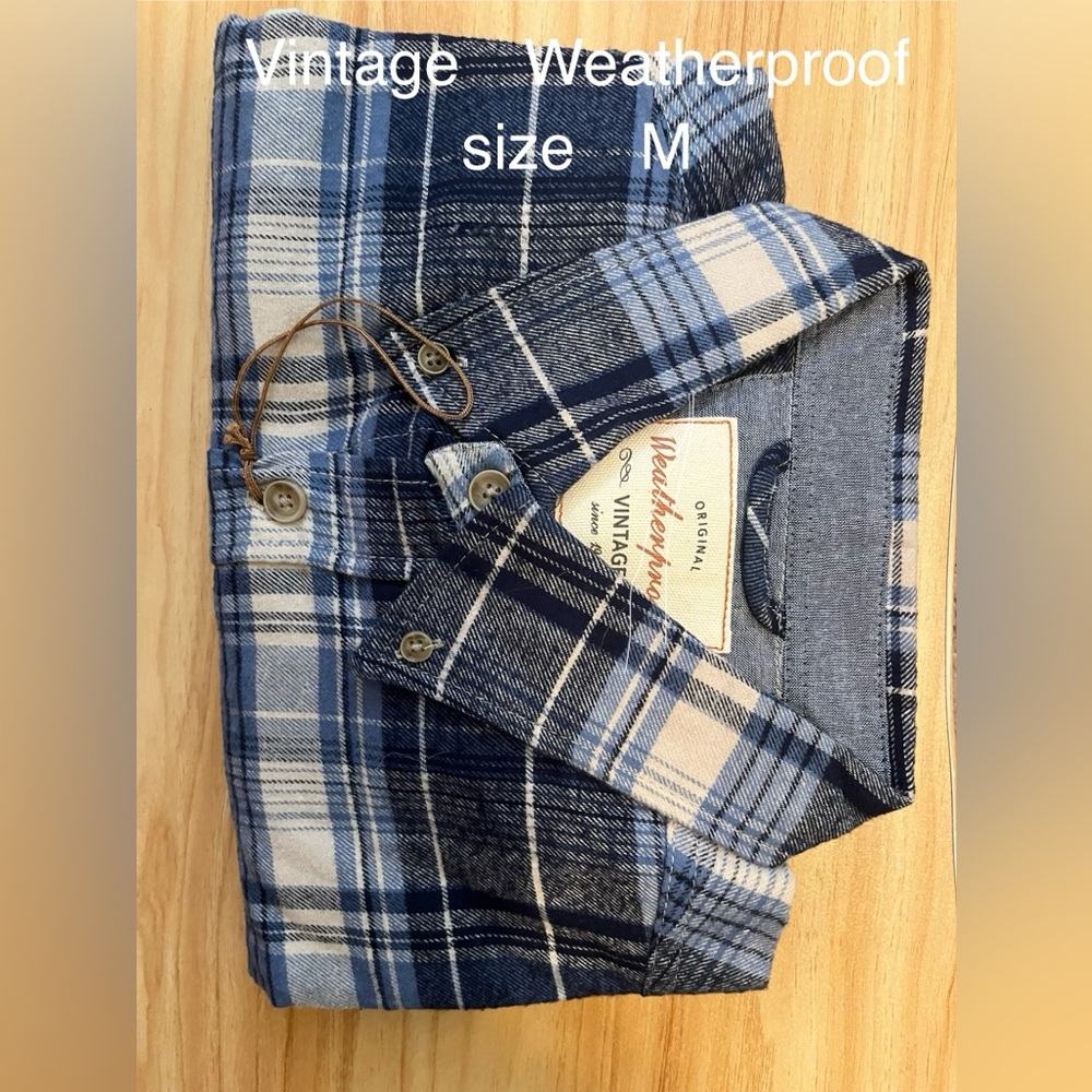Vintage Weatherproof Blue and White Flannel